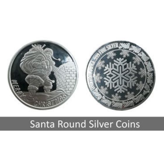 Santa Round silver coin